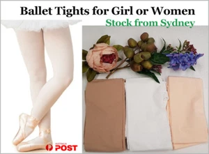 Footed Ballet Tights Girls or Women Dance Stockings 4 Sizes -Stock From Syndey - Picture 1 of 3