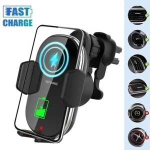 360° Wireless Car Phone Charger Holder 15W Fast Charging Air Vent Mount Clamping - Picture 1 of 12