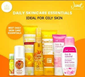 Janet Ayurveda Daily Skin Care Especial For Oily-Free Healthy Skin 7 Essentials - Picture 1 of 11