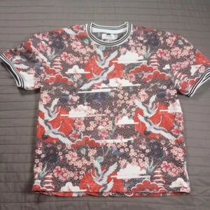 Topman Hemd Herren X Small Allover Vogel Print Kurzarm Gebraucht Rot - Bild 1 von 16