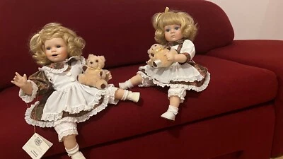 2 Gilde Sammelpuppen mit Porzelankopf-hände und Füsse,wertvolle Handarbeit,40cm - Bild 1 von 4