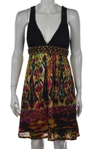 Arden B Womens Dress Size XS Black Printed Sheath Silk Sleeveless Above Knee - Picture 1 of 4