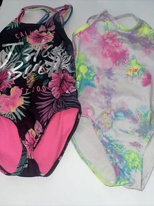(2) Justice Beach Calif Vibes & Children’s Place Swimsuit Girls Sz 7/8 - Picture 1 of 11