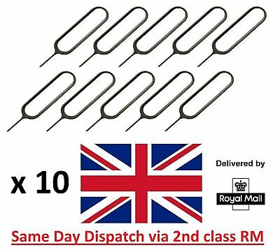 10 X Sim Card Tray Removal Pin Tool For IPhone IPad Samsung Mobile Phone Tablets • 0.99£