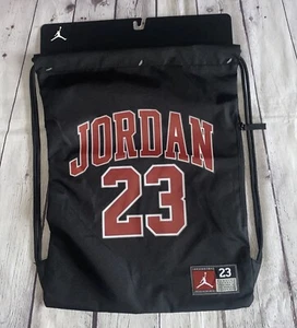 Nike Air Jordan 23 Jumpman Drawstring Gym Black Bag Sack School Sports Backpack - Picture 1 of 8