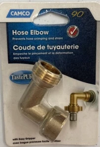 CAMCO RV Easy Gripper 90 Degree Brass Hose Elbow 22505 - Picture 1 of 2