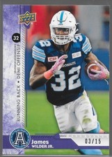 2018 Upper Deck CFL Purple James Wilder Jr /15 47 Argonauts