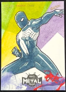CUBIERTA SUPERIOR MARVEL METAL UNIVERSE SPIDER-MAN TRAJE NEGRO SPIDER-MAN BOCETO #D 1/1 - Imagen 1 de 2
