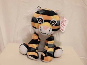 Fiesta TIGRE Peluche Peluche Negro Naranja Rayas 7" Alto - Imagen 1 de 12