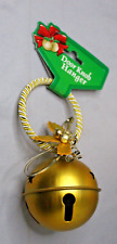 Christmas Jingle Bell Door Hanger Gold Star Bell Holly Bow Ornament