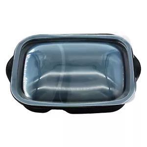 IP 50 Stück Mehrweg- Menüschale PP, 2-geteilt, 1000ml, schwarz, mit Deckel - Bild 1 von 2
