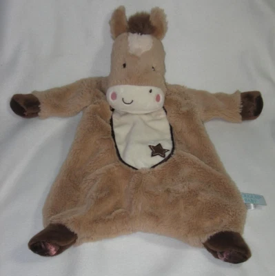 Douglas Baby Horse Security Blanket Sshlumpie Lovey Tan Brown Plush 1461 - Image 1 of 4