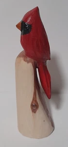 Motosierra Tallada Cardinal Pájaro Madera de Cedro Tallada Arte-Firmada 13" Alto - Imagen 1 de 4