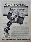 1957 Zeiss Ikon contaflex camera quick change lens Vintage ad