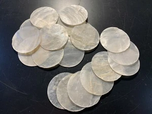 1.5" Round Capiz Shells 20 pcs. Seashells Windowpane Oyster Free Ship! - Picture 1 of 2