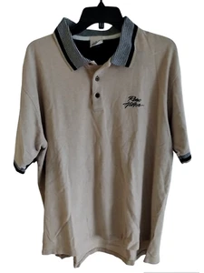 Vintage Rare Reno Hilton Hotels Golf Polo Beige Shirt Mens XL USA - Picture 1 of 8