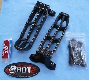 YAMAHA YFZ 450R BDT MOTORSPORTS BLACK BILLET FOOT PEG SET CLEAT DESIGN 2009-16 - Picture 1 of 9