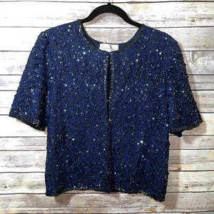 Lawrence Kazar Women’s Rayon L top Beaded Sequined Formal Vintage Jacket - Picture 1 of 4