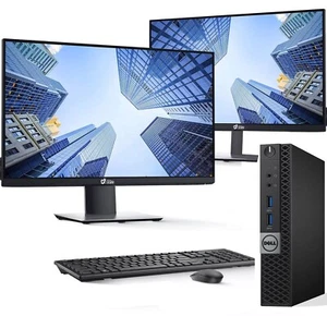 Dell 3040 Tiny Mini PC Intel i5-6th 16GB 512GB SSD Dual 24 Zoll LED Windows 11 WiFi - Bild 1 von 7