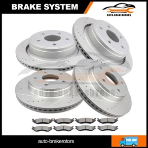 Taladro F+R 2005-2006 4 rotores de freno con 8 pastillas de cerámica para Dodge Durango F+R - Imagen 1 de 11
