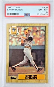 BARRY BONDS 1987 Topps RC Rookie #320 quasi nuovo-MT PSA 8 - Foto 1 di 3