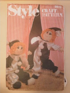 (1981) Style 3470 Sewing Pattern Craft Soft Toys Clowns Dolls cut complete - Picture 1 of 8