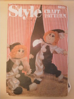 (1981) Style 3470 Sewing Pattern Craft Soft Toys Clowns Dolls cut complete - Image 1 of 4