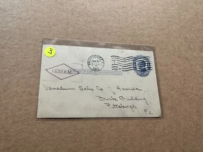 US 1912 Library Postal Card (L01) +UX22 +Providence Public Library +General Chop - Image 1 of 2