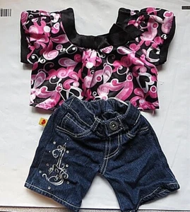 Costruisci un orso BABW carino top blusa con pantaloncini jeans lotto ragazze - Foto 1 di 2