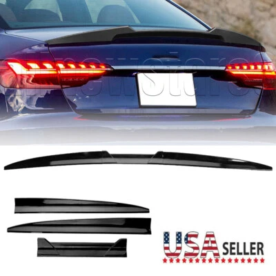 For Audi A3 S3 RS3 A4 S4 B9 A5 A6 Rear Trunk Spoiler Lip Wing Gloss Adjustable S - Image 1 of 4