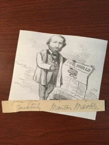 MANTON MARBLE - AUTOGRAPHED SLIP SIGNED OWNER EDITOR NEW YORK WORLD. A. LINCOLN - Picture 1 of 1