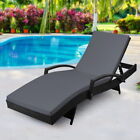 Outdoor Sun Lounge Beach Pool Chair Adjustable Backrest Uv Resistant Heavy Duty