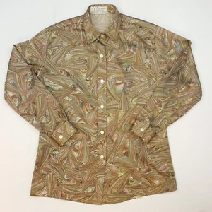 Retro Womens Vintage 90s Shirt VERY GOOD Blouse UK 12 Relaxed Polyester - Picture 1 of 7