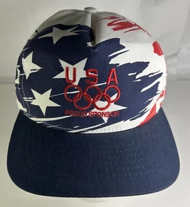 Vintage 1996 USA Olympics Sponsored by Motorola RWB Snapback Baseball Hat Cap - Picture 1 of 6