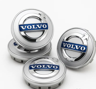 Volvo XC40 XC60 XC90 Floating Alloy Wheel Caps – Silver 64mm Set of 4 - Image 1 of 2