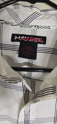 Camisa Y2K Tony Hawk Para Hombre Grande Blanca/Negro A Cuadros Cuello Abotonado Manga Corta Foto 1 de 4