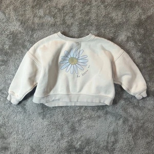 Rylee Cru Girls Daisy Love Boxy Pullover Sweatshirt He Loves Me 4 5 4T 5T - Picture 1 of 8