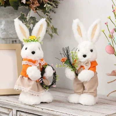 Charming Plush Easter Bunny Doll for Table Decoration and Seasonal Home Display - Image 1 of 4