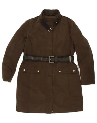 GEOX Womens Overcoat UK 12 Medium Brown Polyester MJ02 - Image 1 of 3
