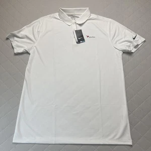 Nike Golf Shirt Men Large Standard Fit PGA Tour Custom Embroidered White - Flaws - Picture 1 of 10