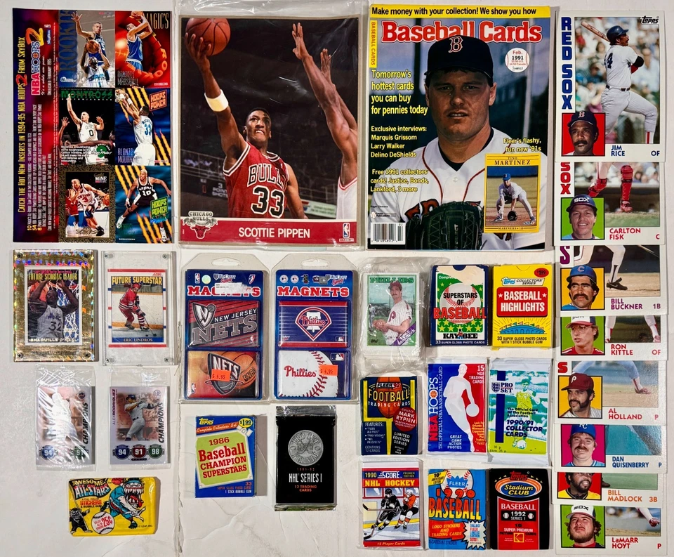 Junk Drawer Stocking Stuffer Sports Lot Football Basketball Hockey Baseball Card - Image 1 of 4