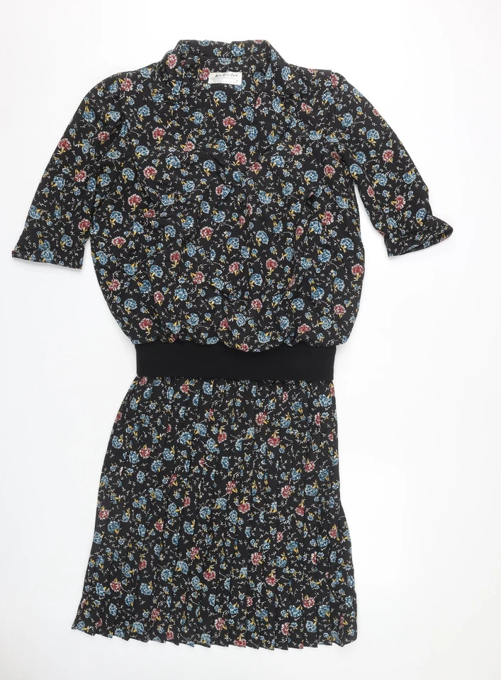 Berkertex Women's Black Floral Sheath Dress, Size 12 - Image 1 of 4