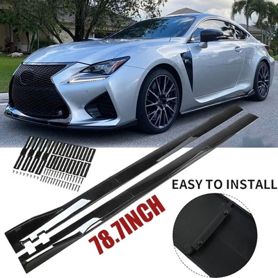 Side Skirt+Extension Splitter Spoiler Lip 2m 78.7inch Glossy For Lexus SC300 400 - Image 1 of 4
