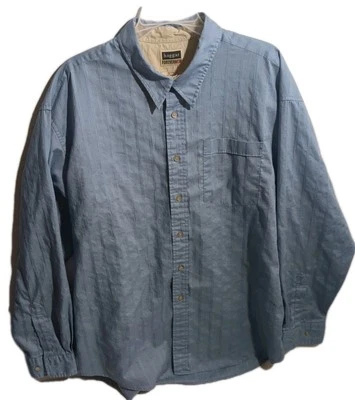 Pre-owned Mens Haggar FOREVER NEW Long Sleeve Blue Striped Shirt XXL - Image 1 of 4