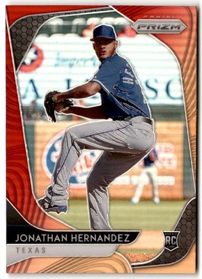 Jonathan Hernandez 2020 Panini Prizm Red Orange Rookie #96 Texas Rangers - Image 1 of 2