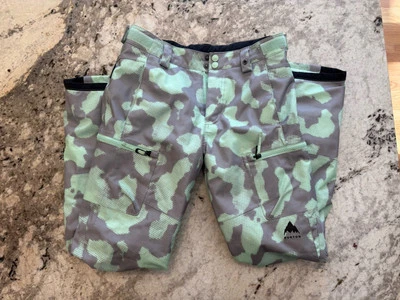 Burton G Elite Cargo Ski Pants - Rosette Gray & Green - Youth Large Waterproof - Image 1 of 4