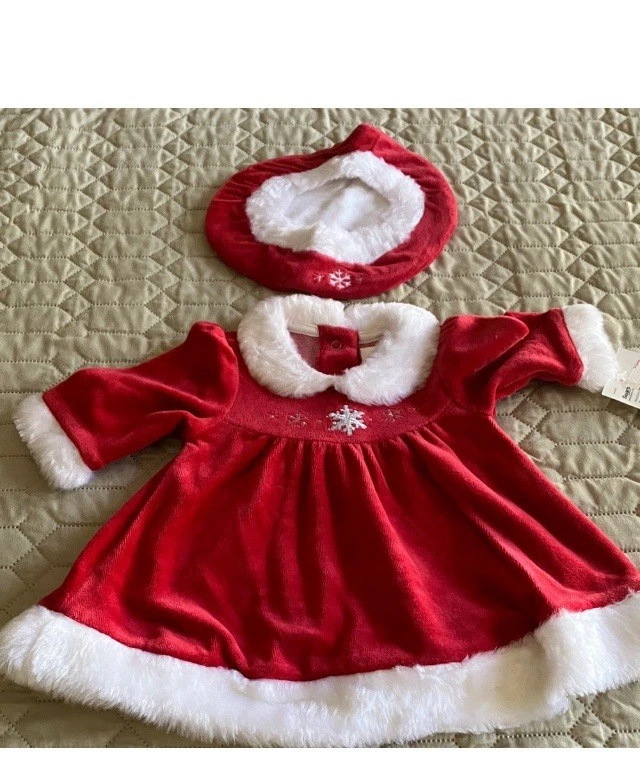 Vestido de Papá Noel de Navidad Little Wonders con sombrero a juego. Talla 0-3 meses. Foto 1 de 3