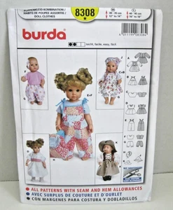 Burda Pattern 8308 Doll Clothes 12" - 18" - Picture 1 of 1
