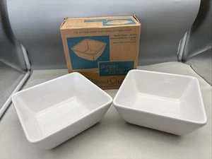 Pampered Chef Simple Additions, 7 1/4" Medium Square Bowls 1915, White Porcelain - Picture 1 of 5