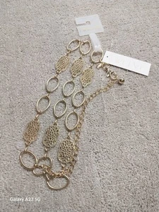 Twelve Women's Size 1X Gold Adjustable Metal Chain Hip Belt - Picture 1 of 5